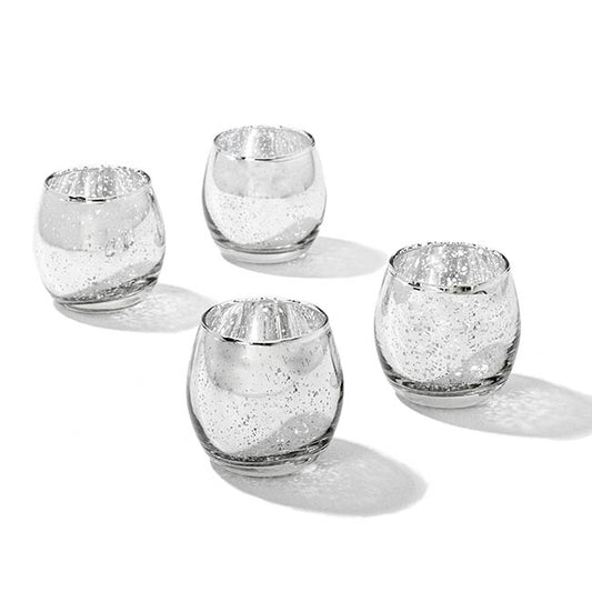 koch & co - Glass Tealight Candle Holder Mini Sphere Silver (5.5x6cmH)