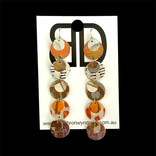 Christmas Collection - Handmade Painted Leather Earrings - Lightweight Statement Jewellery | Artisan Crafted