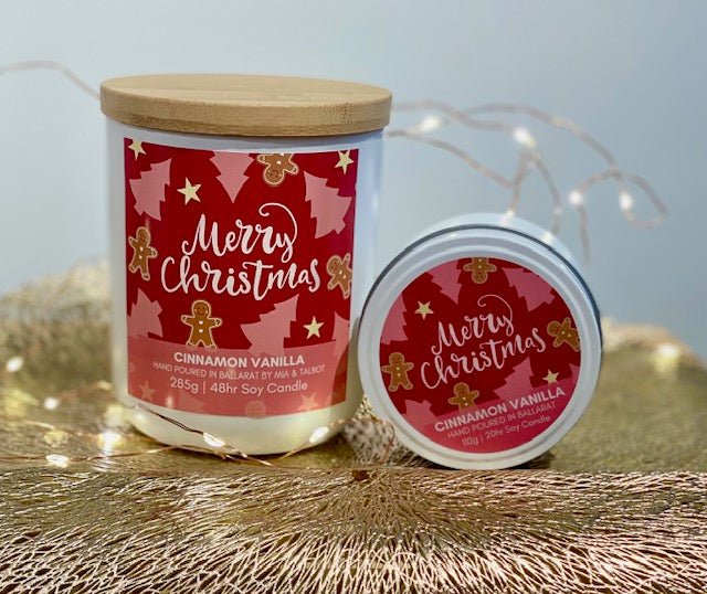 "Merry Christmas" -  Glass Tumbler Candle - 48hr
