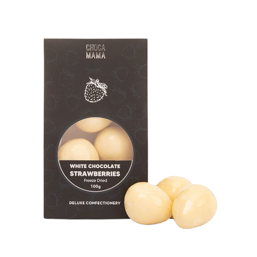 Chocamama - White Chocolate Freeze Dried Strawberries 100g