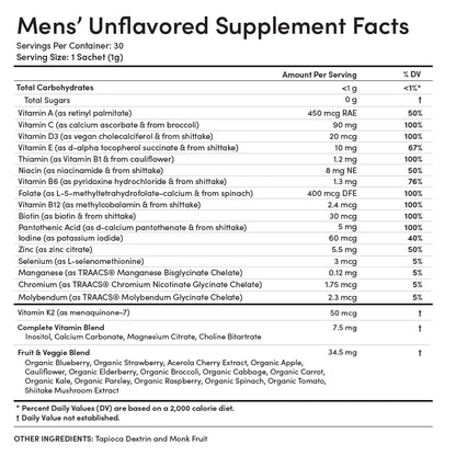 EllaOla - Men’s Essential Unflavored Multivitamin