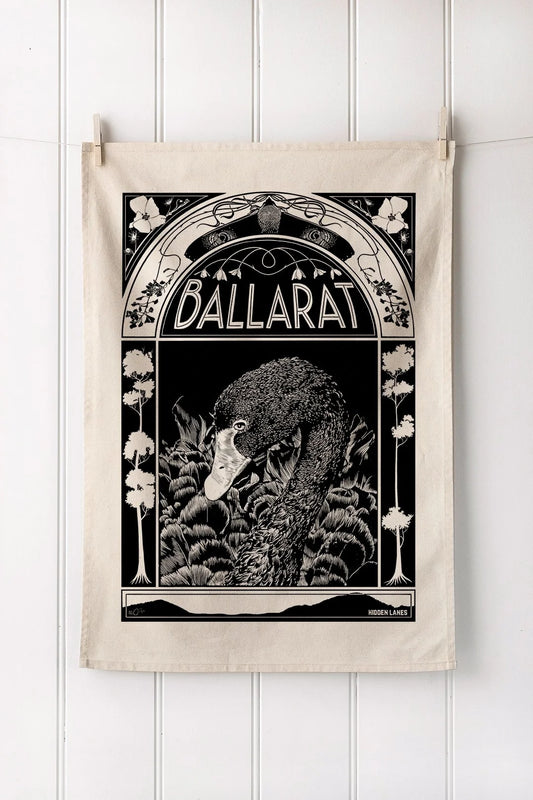 Hidden Lanes - Ballarat Swan Tea towel