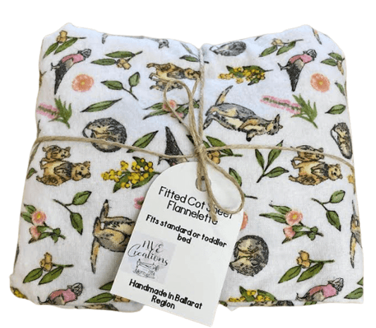 NVE Creations - 'Aussie Bush' Fitted Cot Sheet Flannelette image 0