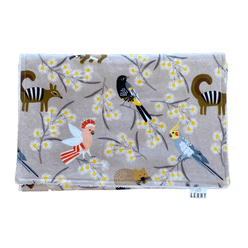 Natural Australian Fauna Burp Cloth- Hello Lenny image 0