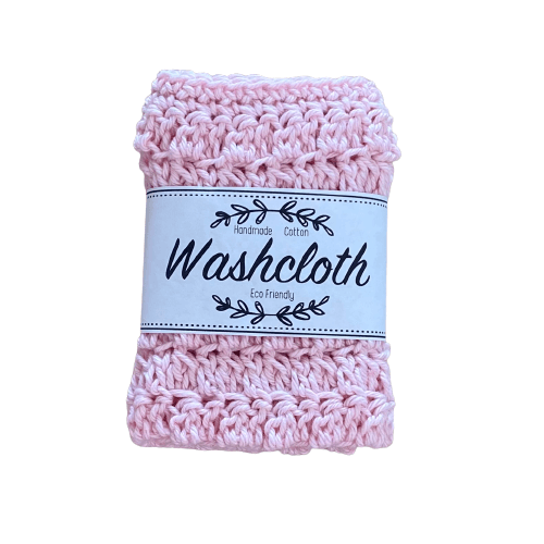 Handmade Cotton Washcloth - Pink - Beth's Bits & Bobs image 0