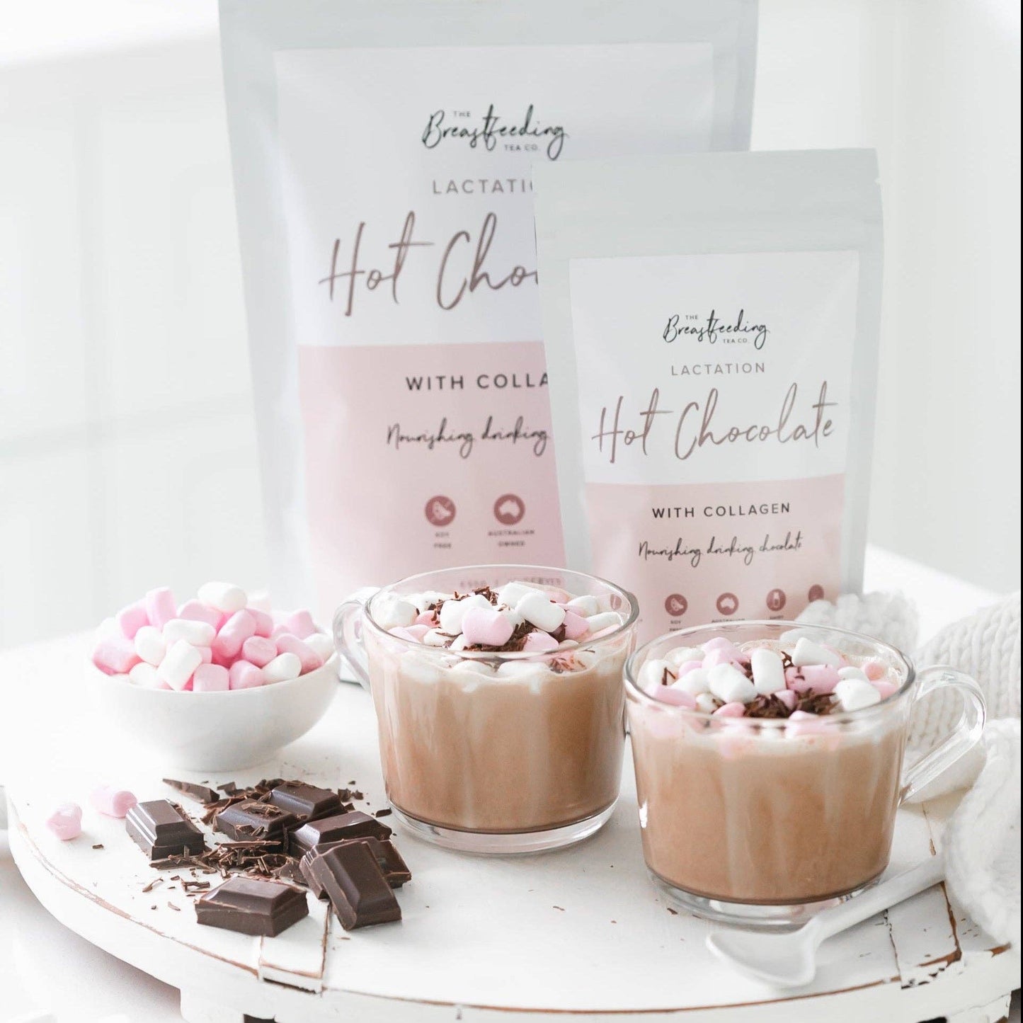 The Breastfeeding Tea Co - Lactation Hot Chocolate with Collagen: Small 230g | 10 Serves