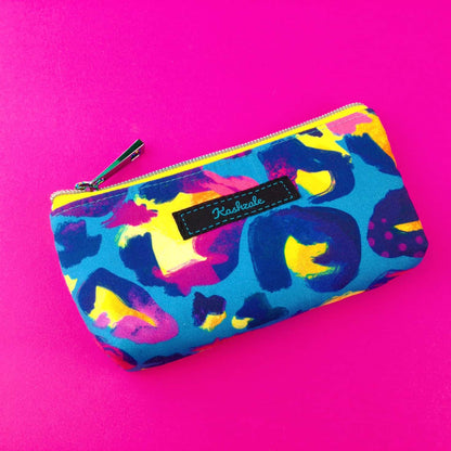 Kashzale Handmade Cosmetic Bags - Electric Leopard Sunglasses bag, glasses case. Kasey Rainbow Design