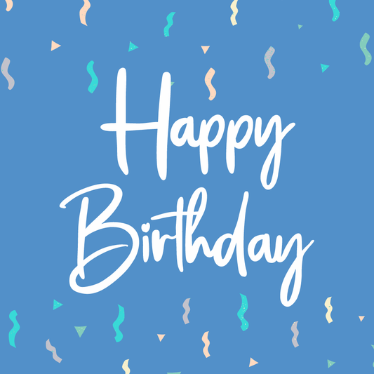 'Happy Birthday' - Tumbler Candle Label - Blue image 0