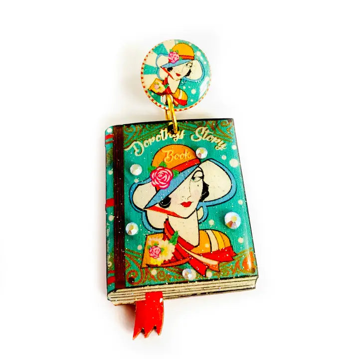 Rosie Rose Parker -  Retro Book Lover Brooch