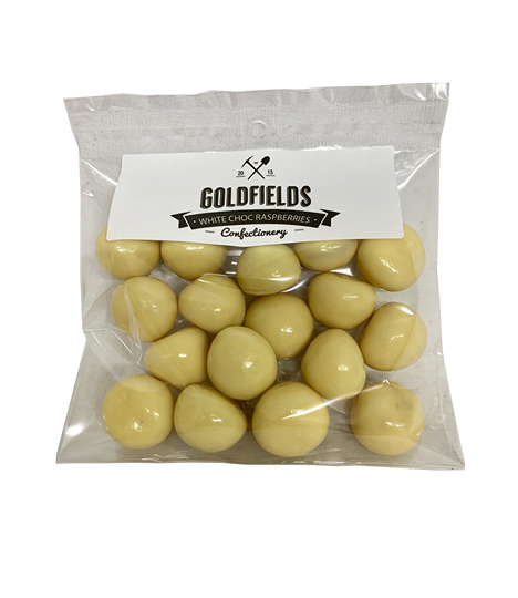 White Chocolate Raspberries 125g - Goldfields image 0