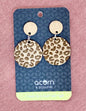 Wooden earrings Leopard dangle - Acorn and Squirrel image 0