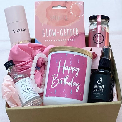 'Happy Birthday' - Tumbler Candle Label - Pink image 1
