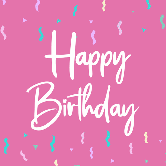 'Happy Birthday' - Tumbler Candle Label - Pink image 0