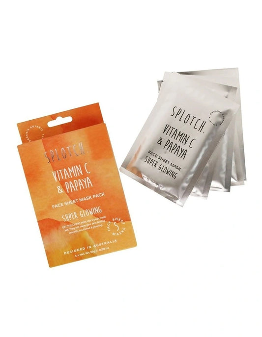 SPLOTCH 5PCS FACE MASK PACK - VITAMIN C & PAPAYA image 0