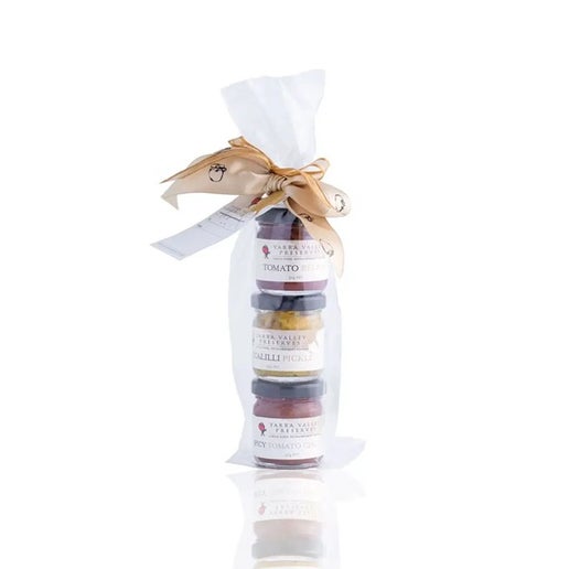 Yarra Valley Preserves - 3x50g Chutney / Pickle / Relish mix cellophane wrapped w ribbon