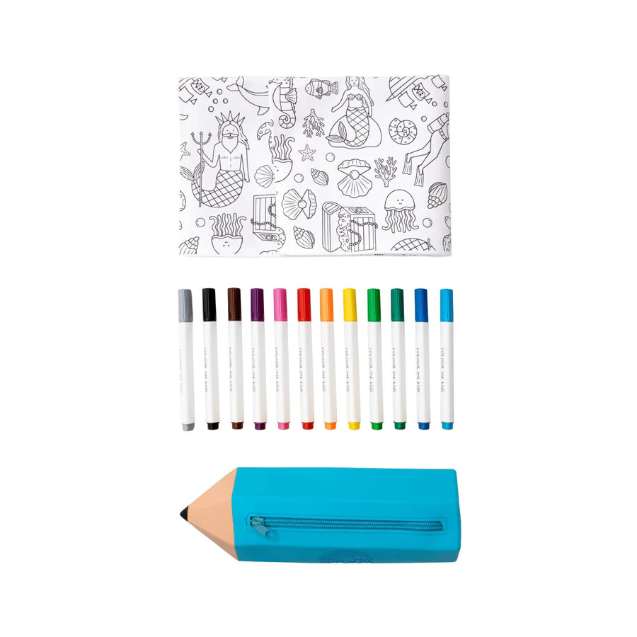 Washable, Reusable Colouring-In Solo Mat Kit 🖍️ Tidal Treasures